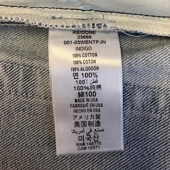 NEW! RE/DONE LEVI'S Engineered Tapered $675 msrp Size 26 Indigo Jeans G22-13 - Picture 10 of 11